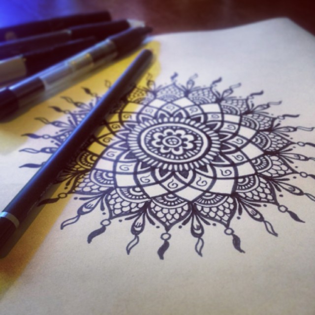 A dream-catcher mandala, all done freehand by www.hennalounge.com !