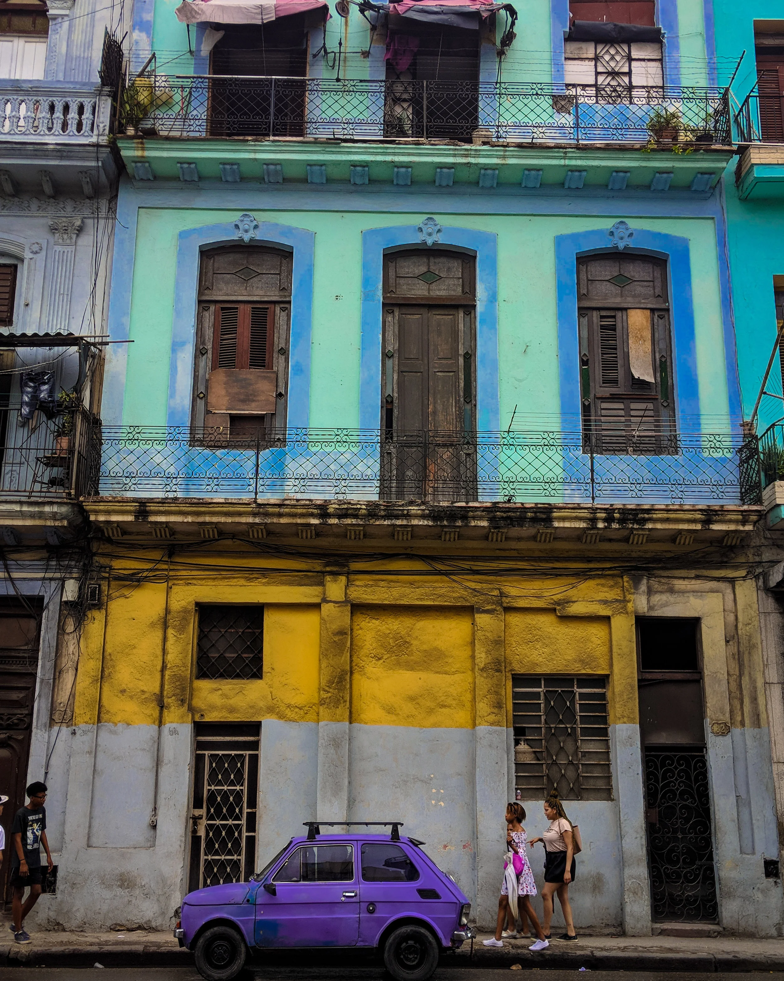The colors of daily life in Havana, Cuba. 