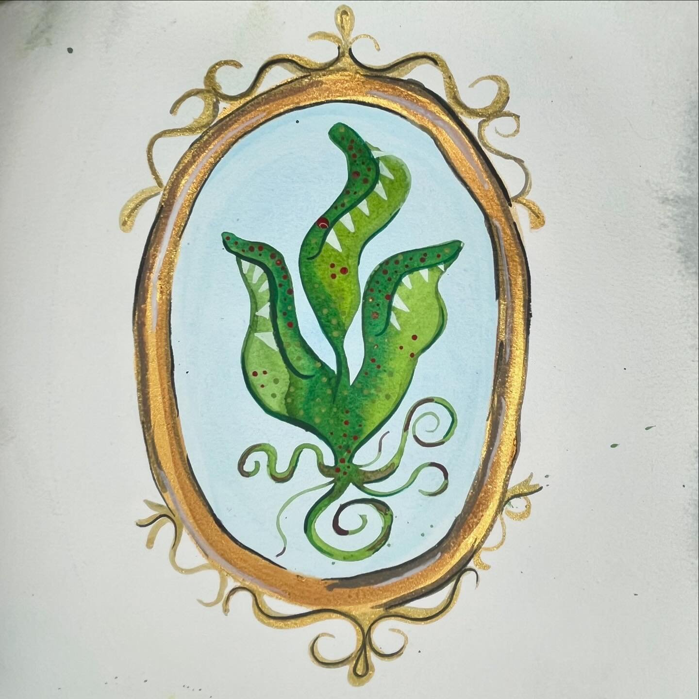 Carnivorous Plant 🧛🏻&zwj;♀️🌱 #noradrawz #draw2024 #watercolor #gouche #carnivorousplant #feedmeseymour