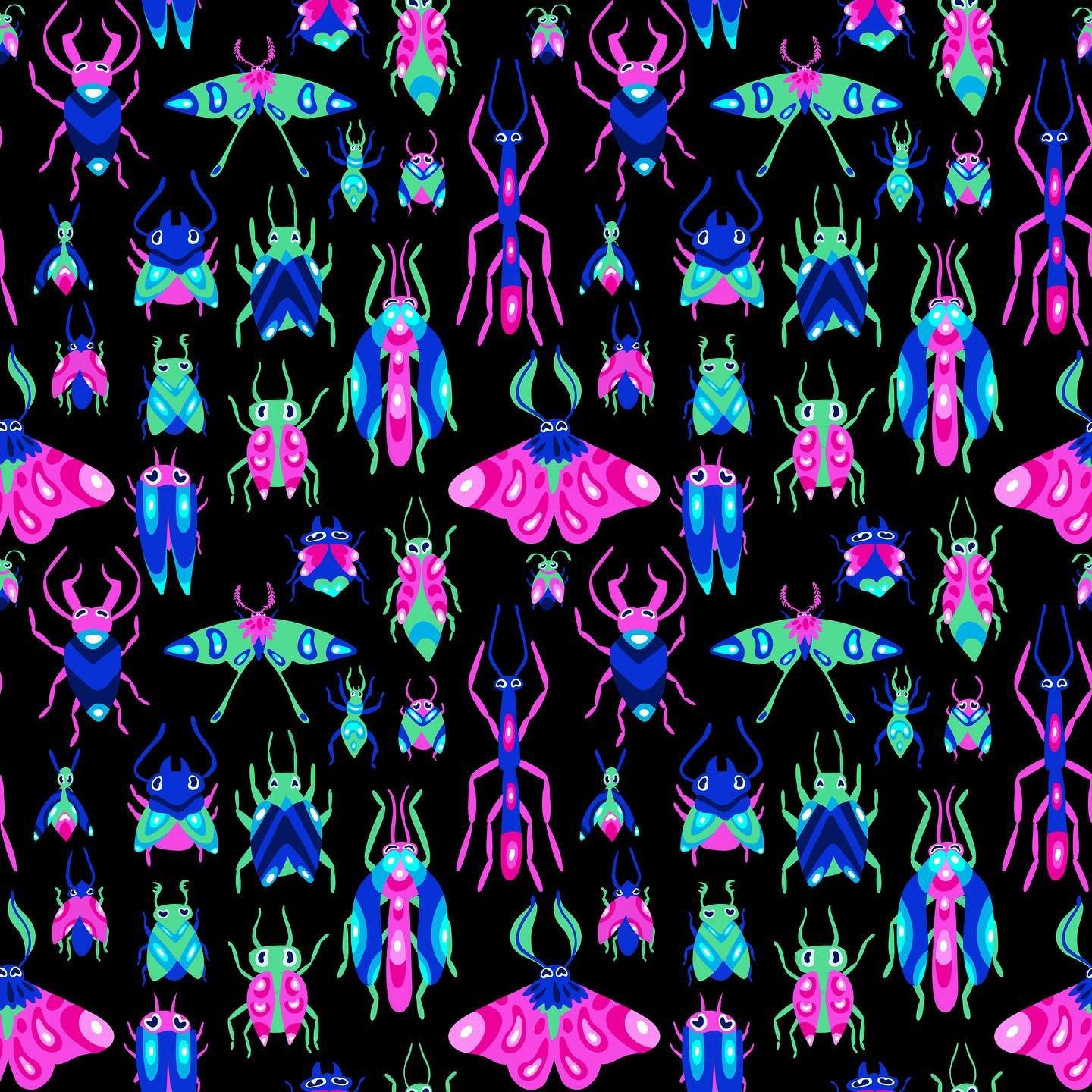 ✨🪳 BUG 🐛 GIRL 🕷️ SUMMER 🪱✨ #noradrawz #draw2024 #buggirlsummer #procreate #repeatpattern #textiledesign #bugs #insects #entomology