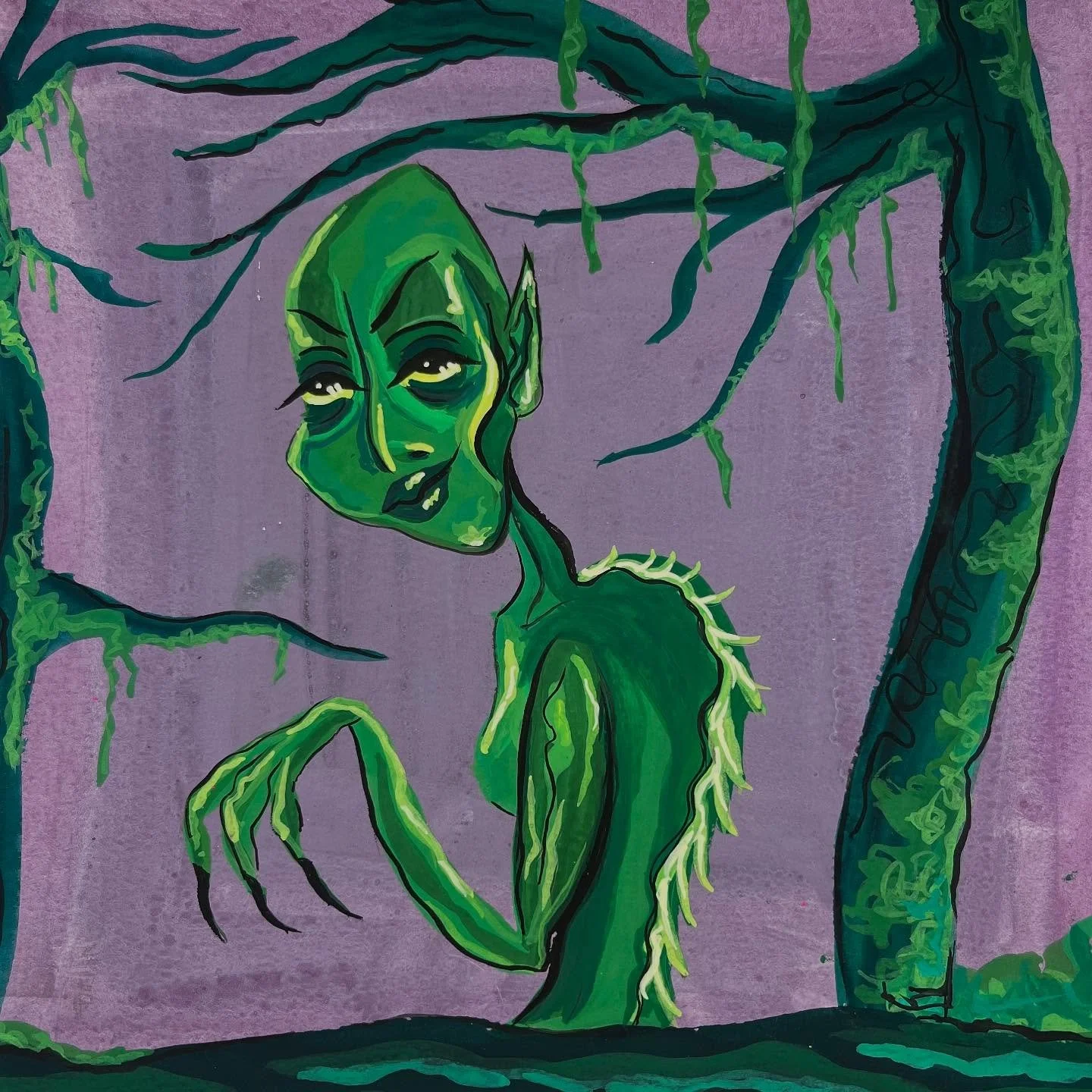 Swamp 🐊 #draw2025 #inktober52 #inktober #inktober52swamp #swampthang  #gouache