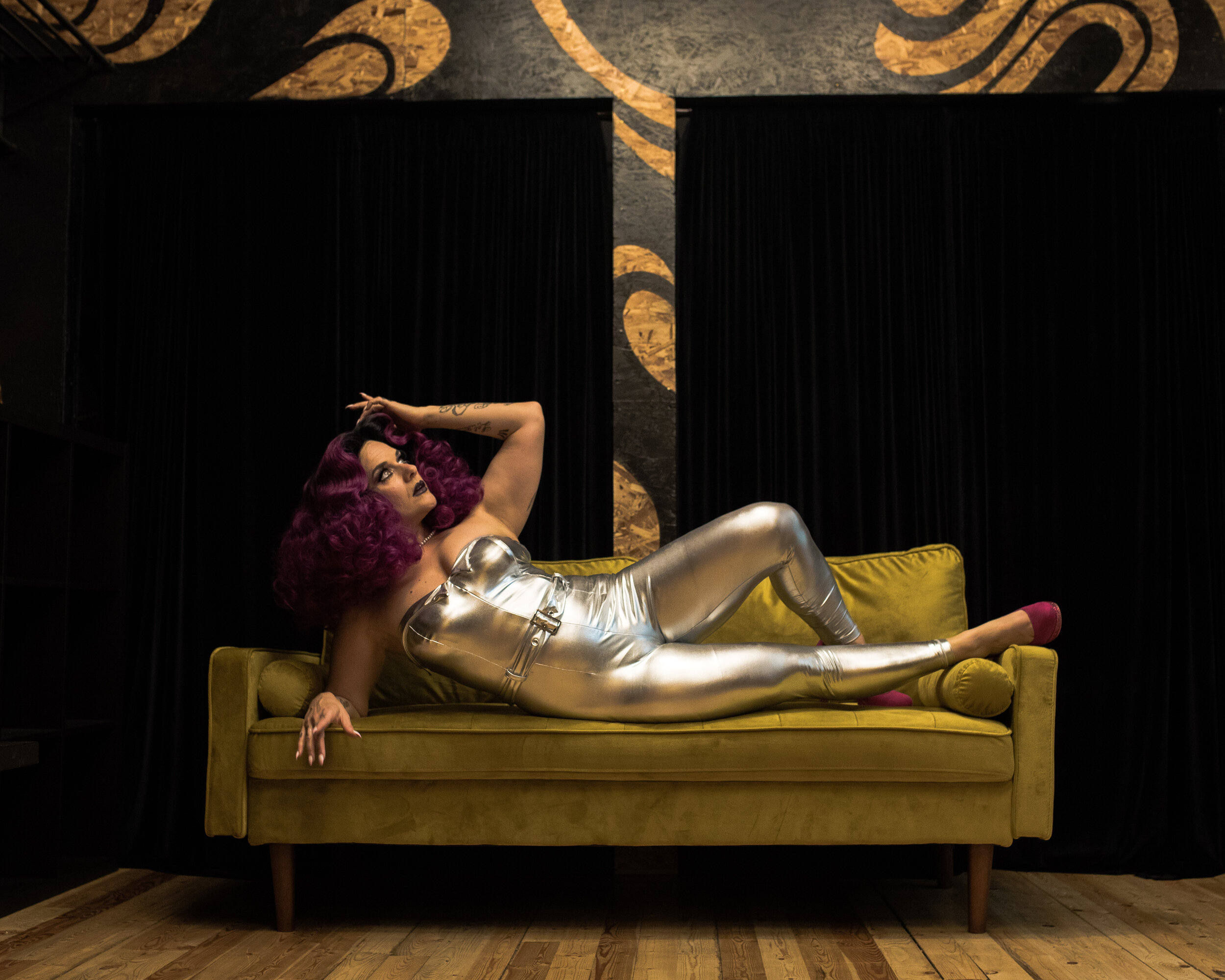 Deja Louve on the couch