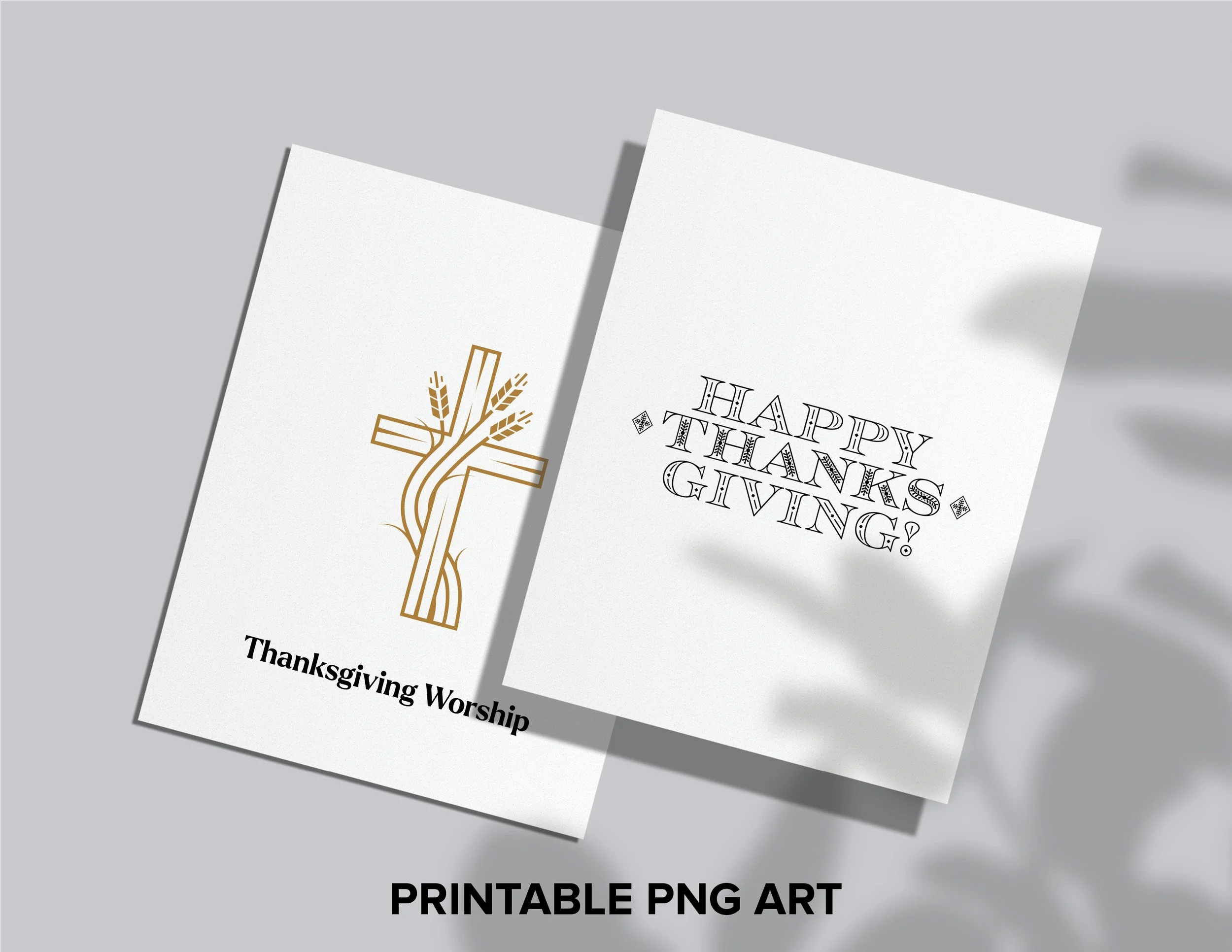 Thanksgiving Church Art for Print or Screen in Fall Pumpkin Spice Colors with Traditional Vibe