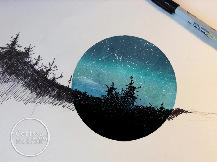 art process, christian art, mixed media art, ink sketches, ink illustration