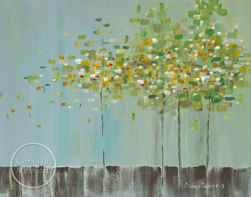 Abstract Spring Tree Landscape