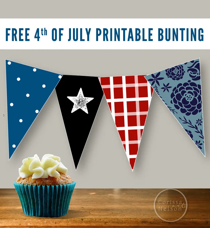Free Printable Patriotic Bunting from Corissa Nelson Art