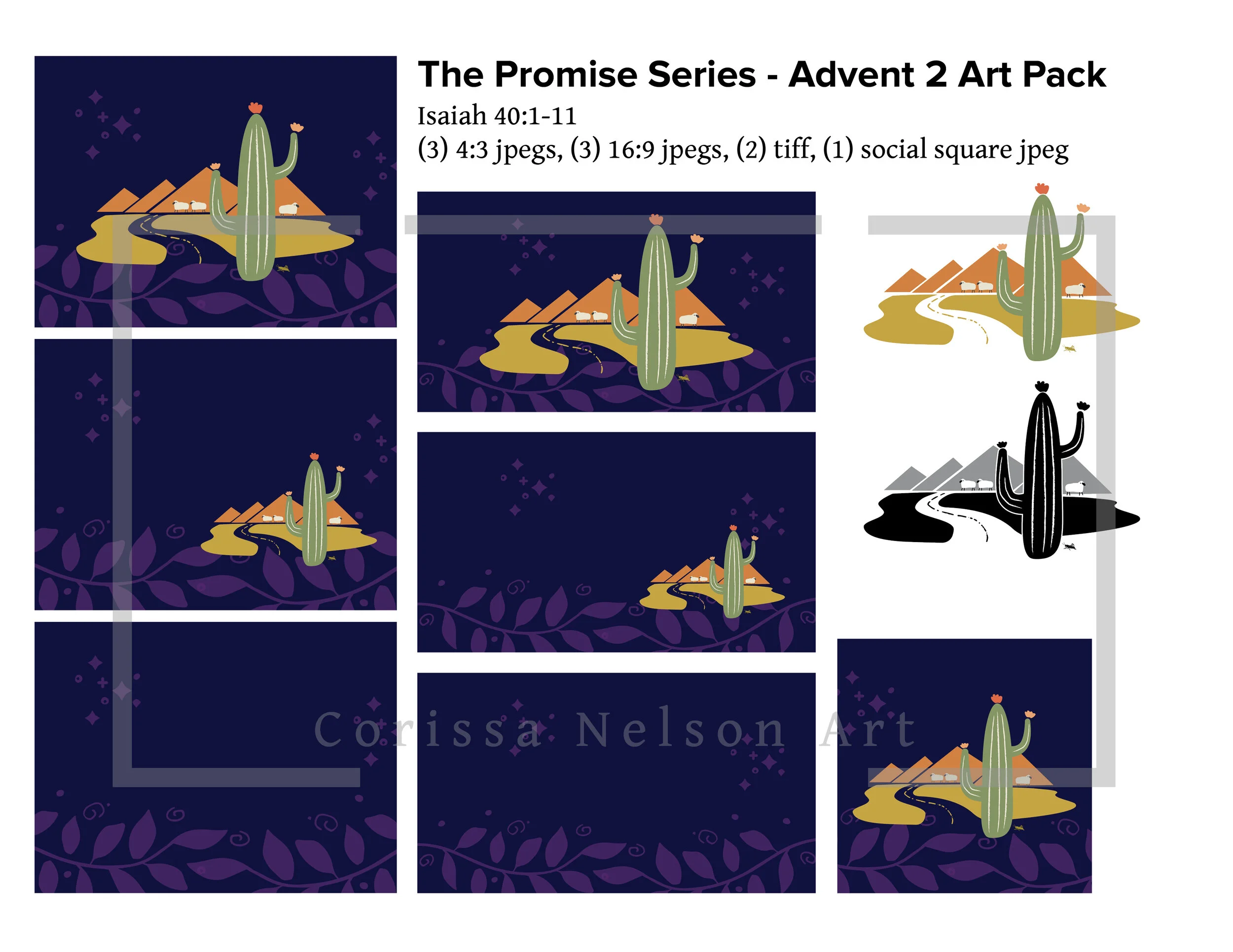Advent Sundays Worship Art Pack for print and screen