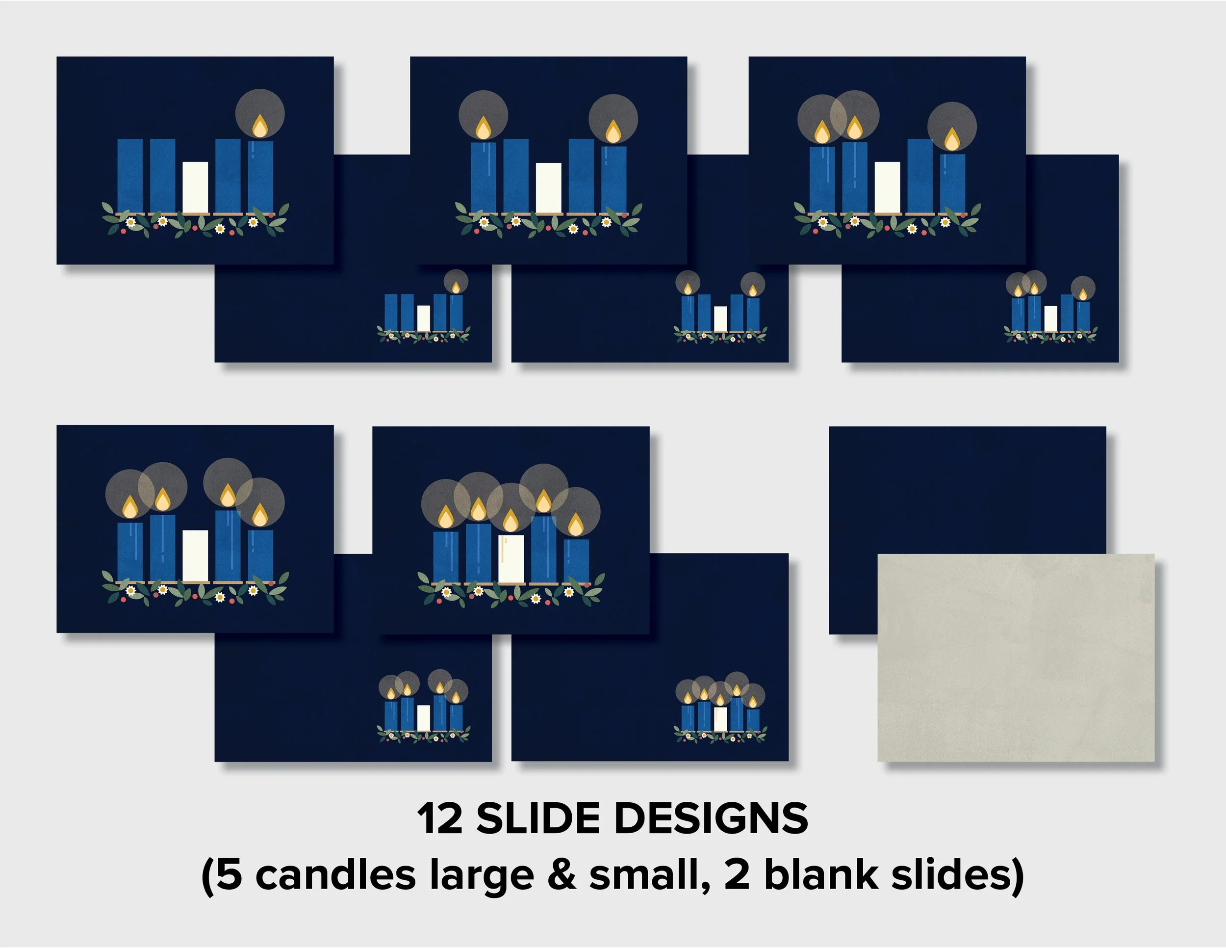 Advent Blue Candles Worship art for print and screen