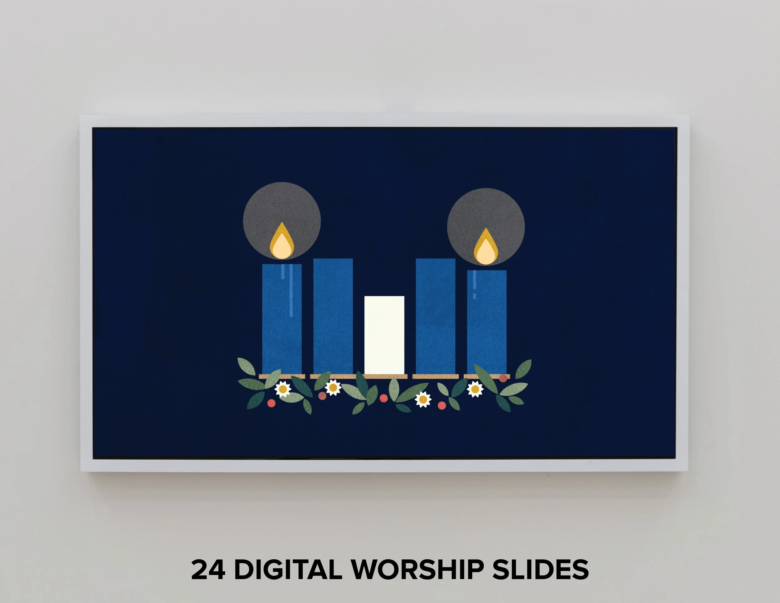 Advent Blue Candles Worship art for print and screen