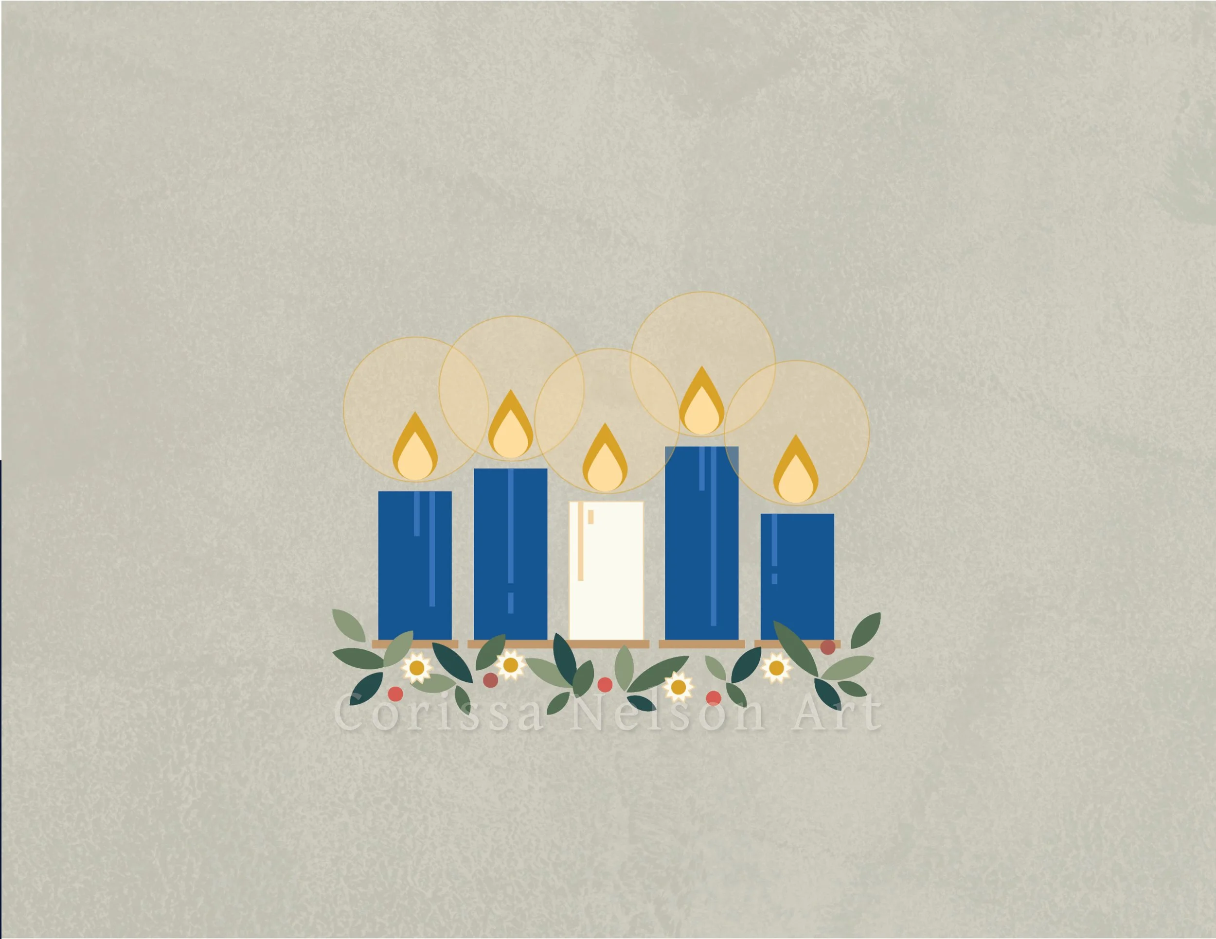 Advent Blue Candles Worship art for print and screen