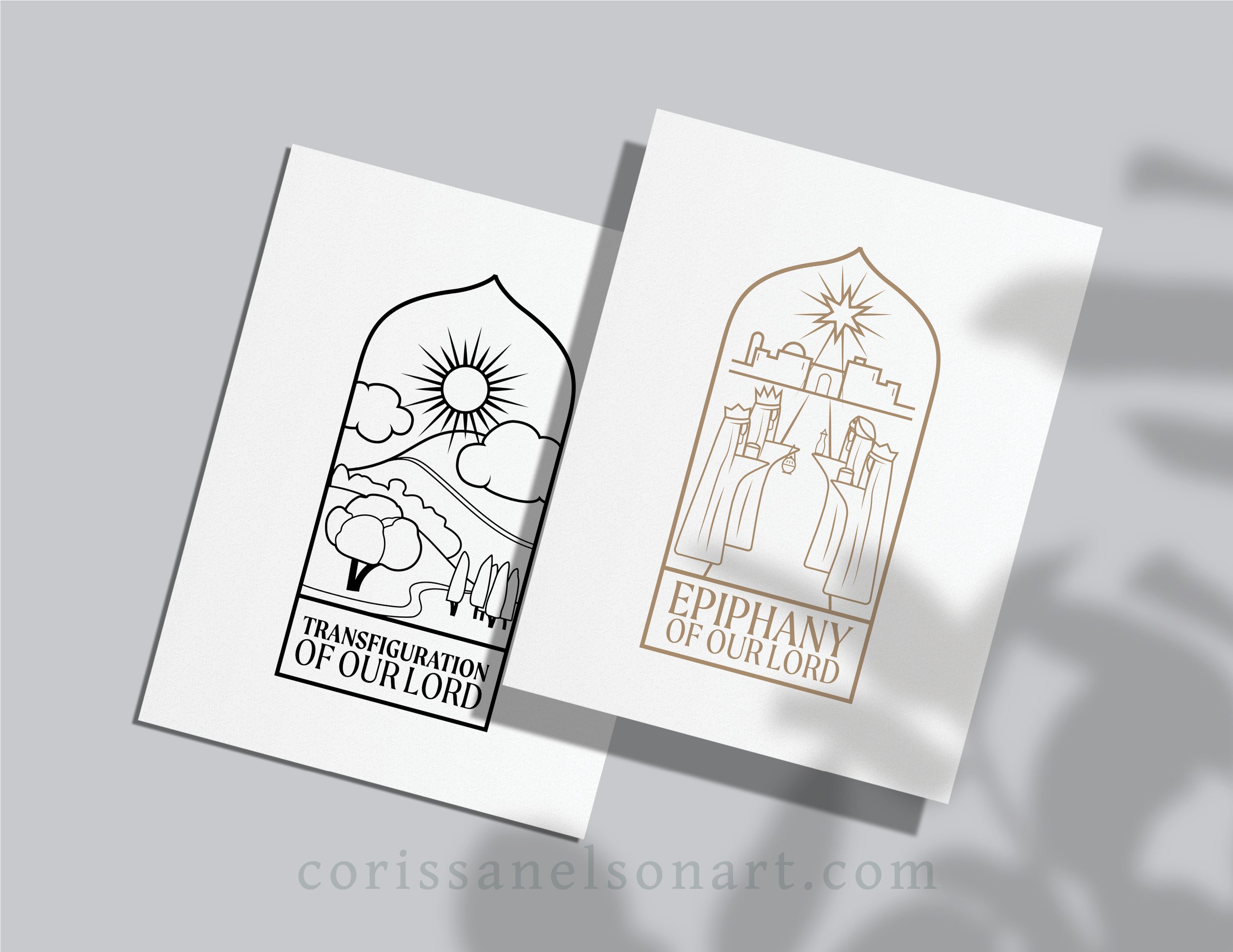 epiphany, baptism of our lord, transfiguration worship art for print and screen