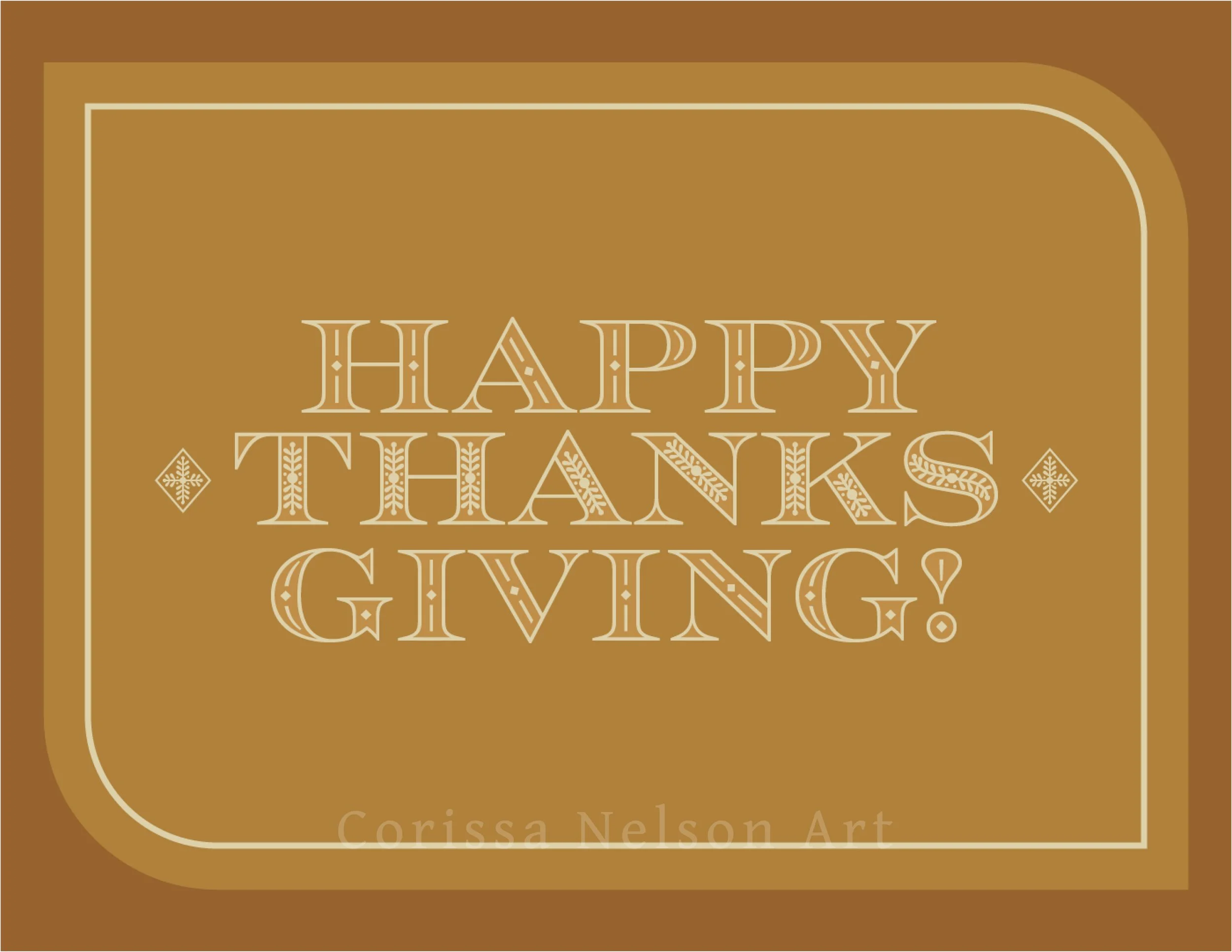 Thanksgiving Church Art for Print or Screen in Fall Pumpkin Spice Colors with Traditional Vibe