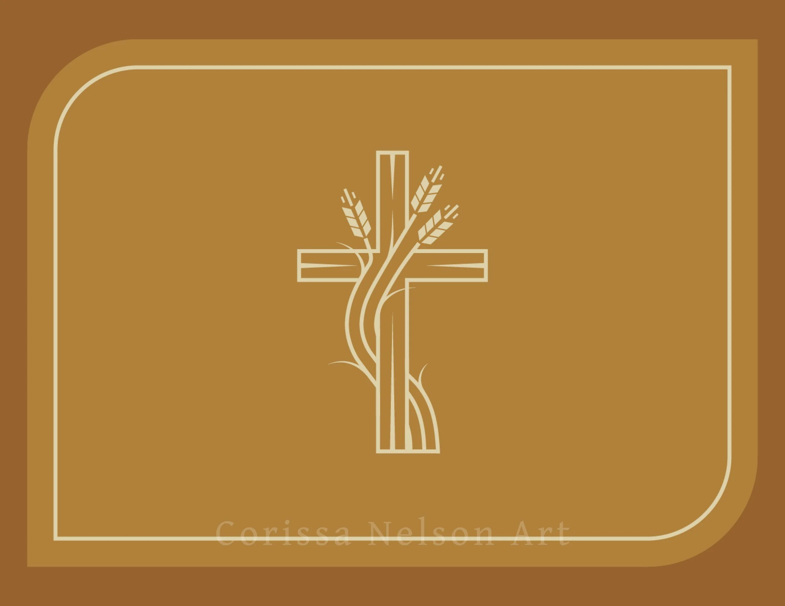 Thanksgiving Church Art for Print or Screen in Fall Pumpkin Spice Colors with Traditional Vibe