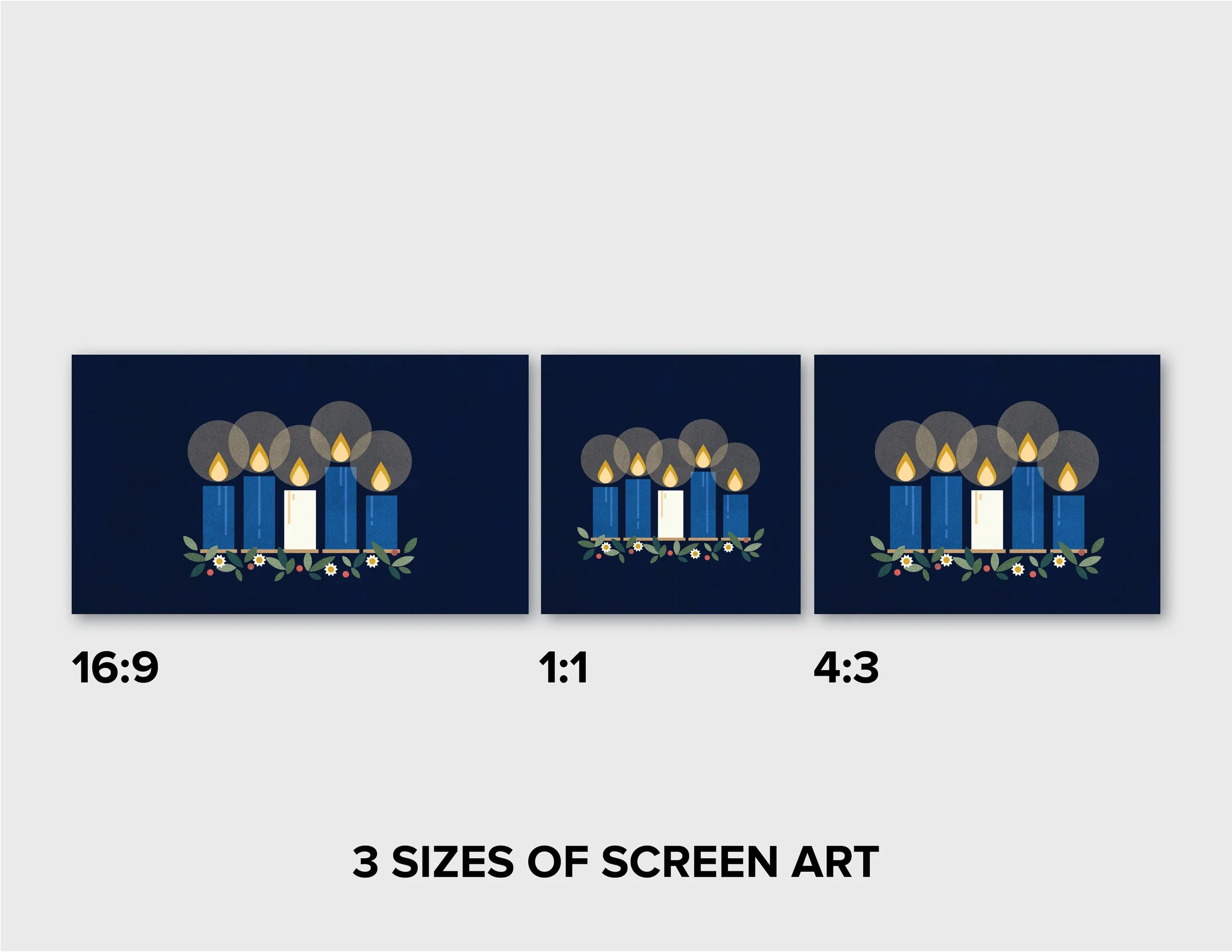 Advent Blue Candles Worship art for print and screen
