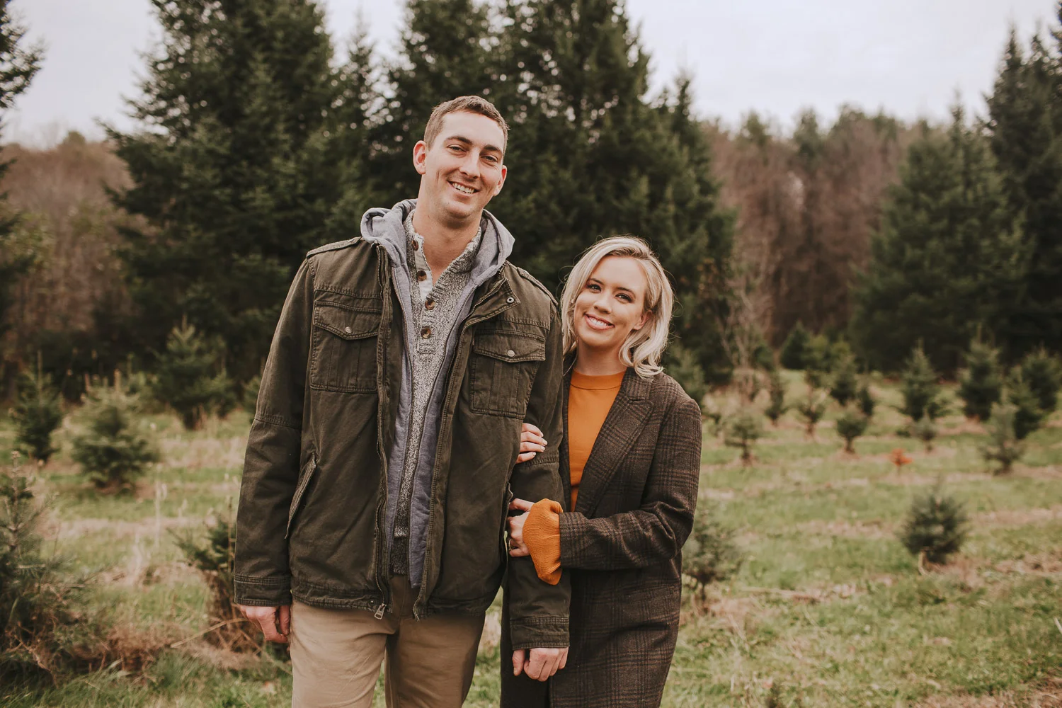 Boston Christmas Tree Farm Engagement Session