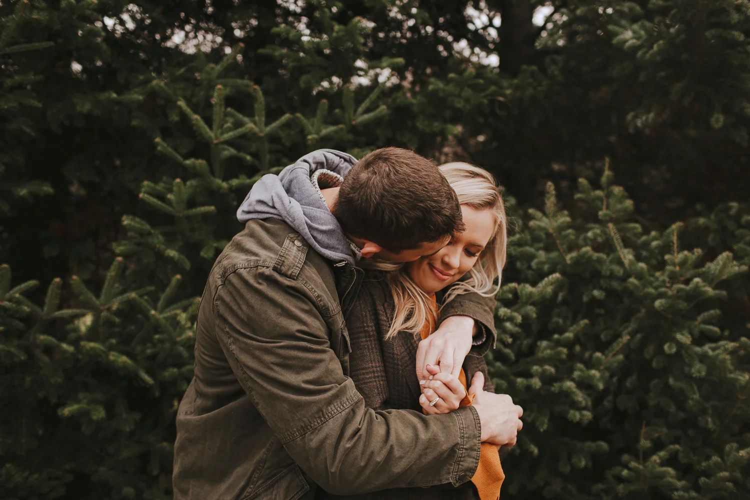 Boston Christmas Tree Farm Engagement Session