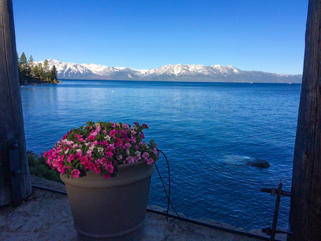 Lake Tahoe was strikingly beautiful, as the record-setting winter of snowfall continues to provide gorgeous vistas as well as spring/summer skiing.