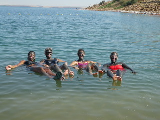 Just bobbing about on the Dead Sea.