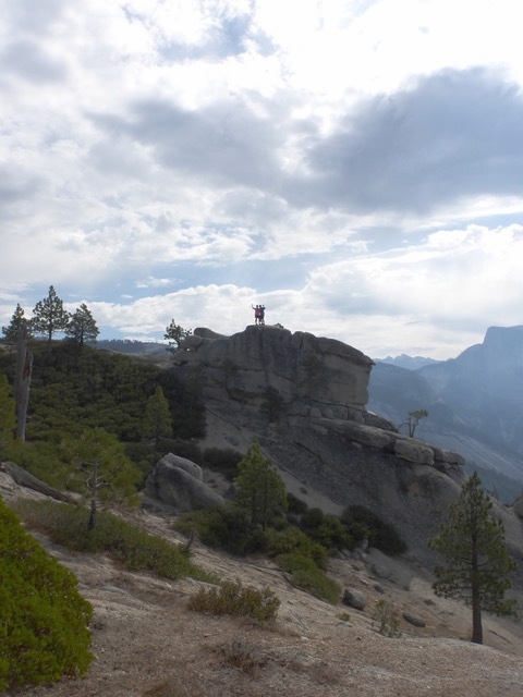 That’s us on that rock at Yosemite Point, from where we viewed the eclipse.