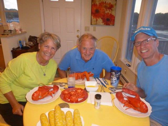 Nothing quite like fresh “lobsta” right off the lobster boat . . . and fresh corn right out of Hannaford’s bins.