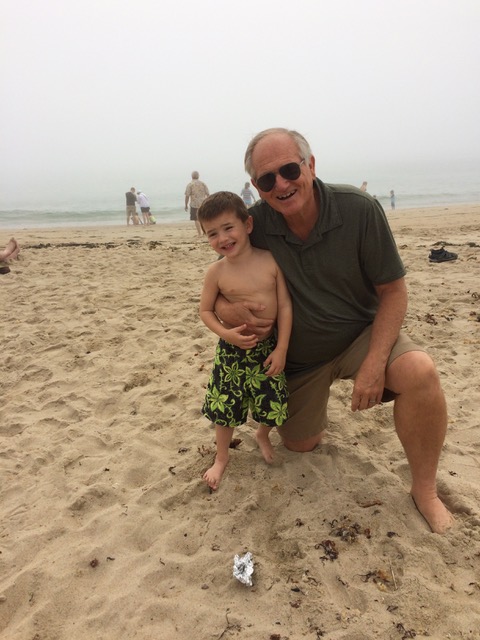 Papa and Nathan at Singing Beach