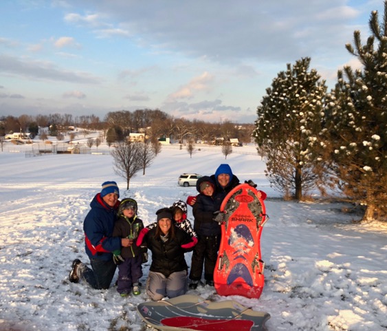 We were so thankful for enough snow for sledding several days in a row. Papa, Gigi, and Auntie Lisa, along with Brandon, Ana, and Nathan, had a BLAST.