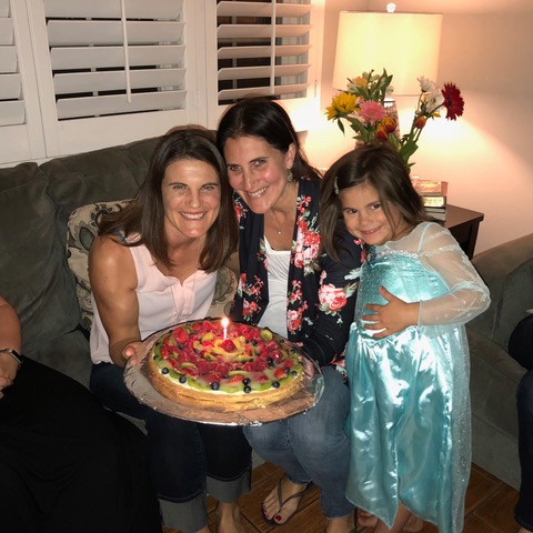 The birthday “cake”: fruit pizza (the crust is made of sugar cookie dough)