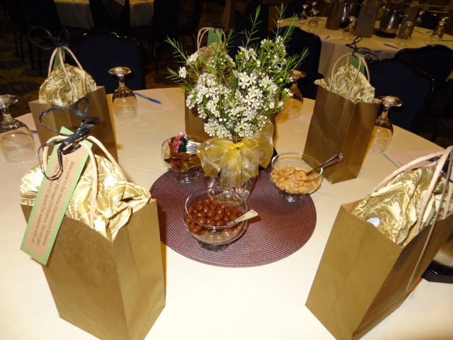 The tables were set and ready for the couples’ arrival Friday night.