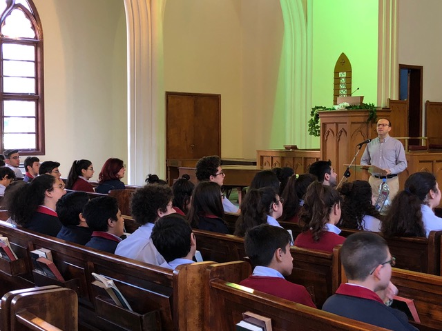 We did an early morning chapel at Badveli Hrayr Cholakian’s school . . .