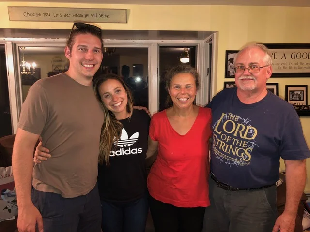 My cousin Frank Phillips (far right) and his wife Annette came to town to visit their son Jamie and his wife Brittany and we spent a lovely evening together over dinner.
