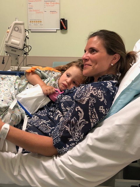 Rachel (and Julie) post-op. She wasn’t too thrilled with the whole deal at this point.
