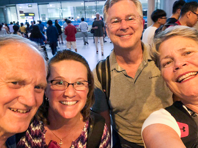 Meeting up in the Ho Chi Minh City Airport . . . another adventure with the Macraes