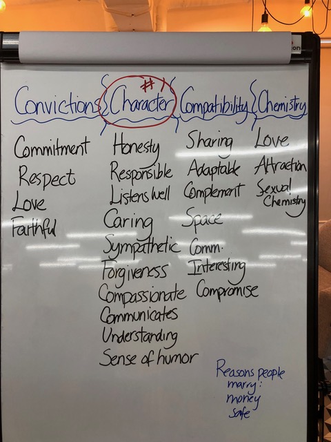 The list of qualities suggested by the audience.