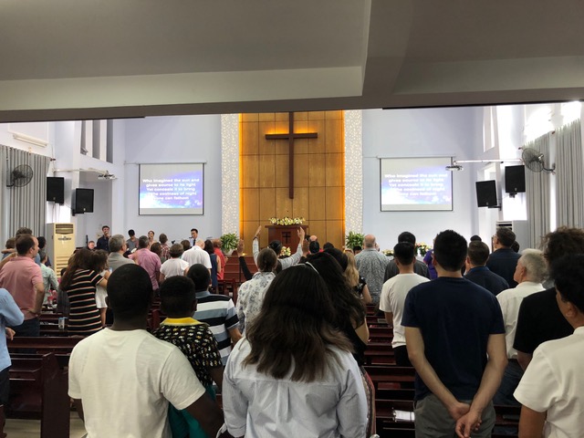 The congregation during worship