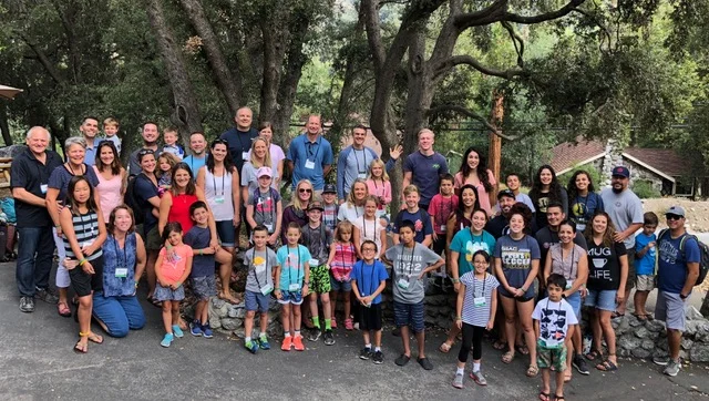 This group of 15 families were delighted to be at family camp together . . . different venue, same heart.