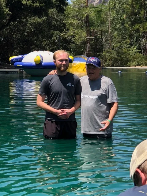 Paul baptizes Nat Pierce . . . a very meaningful moment.