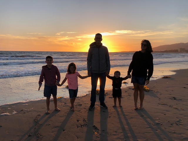 Early birthday celebration, watching the sunrise in Ventura.