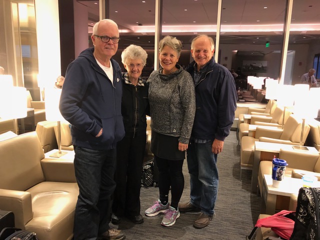 Serendipitous meeting with Gordon and Gail MacDonald in the United lounge at Logan Airport at 5:30 am.