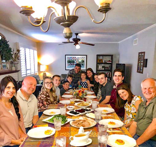 Thanksgiving dinner with the Garcias, Eidems, and Friesens.
