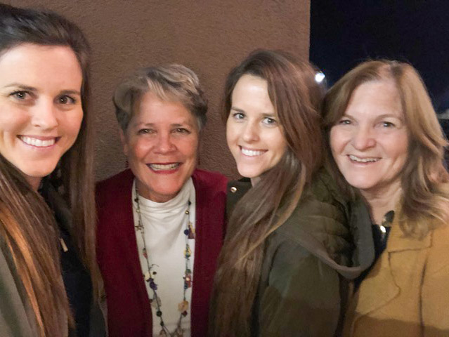 We managed to get Leslie, Christy, and Carol Johnston in this photo; Ray had already gone to the service.