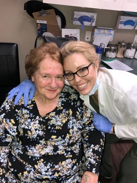 Mom and her dermatologist, Dr. Jennifer Rulan.