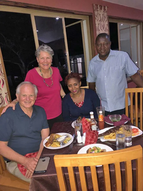 Dinner together with Moses and Rita-Rose Kitunge was lovely.