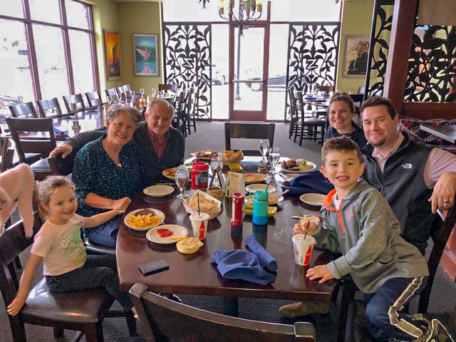 Julie’s birthday dinner out prior to Good Friday service.