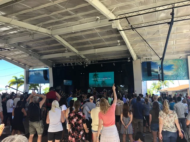 The covered Ohana pavilion is the corporate place for the campus-wide international family gatherings. Worship, lectures, graduations, and other celebrations are held here.