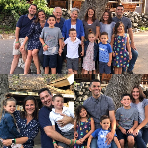 The fam . . . lower left are the Johnsons, right are the Garcias.