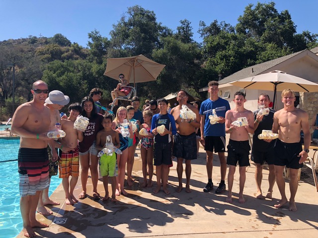 Boat race? In a pool? Without milk cartons? Why not?? 16-ounce plastic water bottles, masking tape, and squirt guns in the hands of competitive campers were all that were needed for a very fun event.