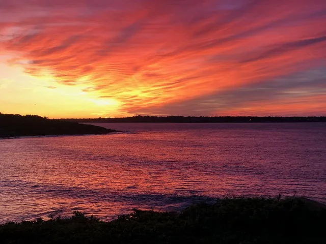 Sunrise over Newport, RI, seen from Jamestown