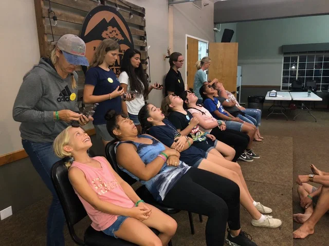The women’s team ready to take on “Face the Cookie” . . . and they were GOOD!