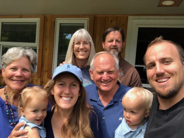 Sweet visit with Dave and Kathleen Sherman and Jake and Kaylee (Sherman) Gosselin, with their babies Galilee and Amos.