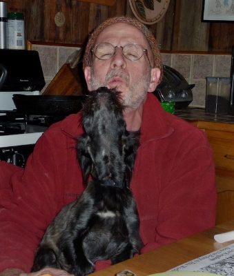 Me and Jasper howling at home, Paw Paw, Madison County, ca. 2010